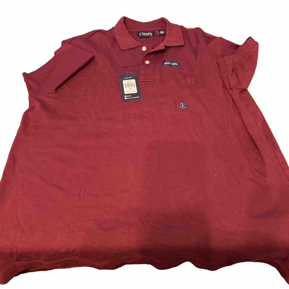 Men's Chaps Red Short Sleeve Polo Shirt Size Large